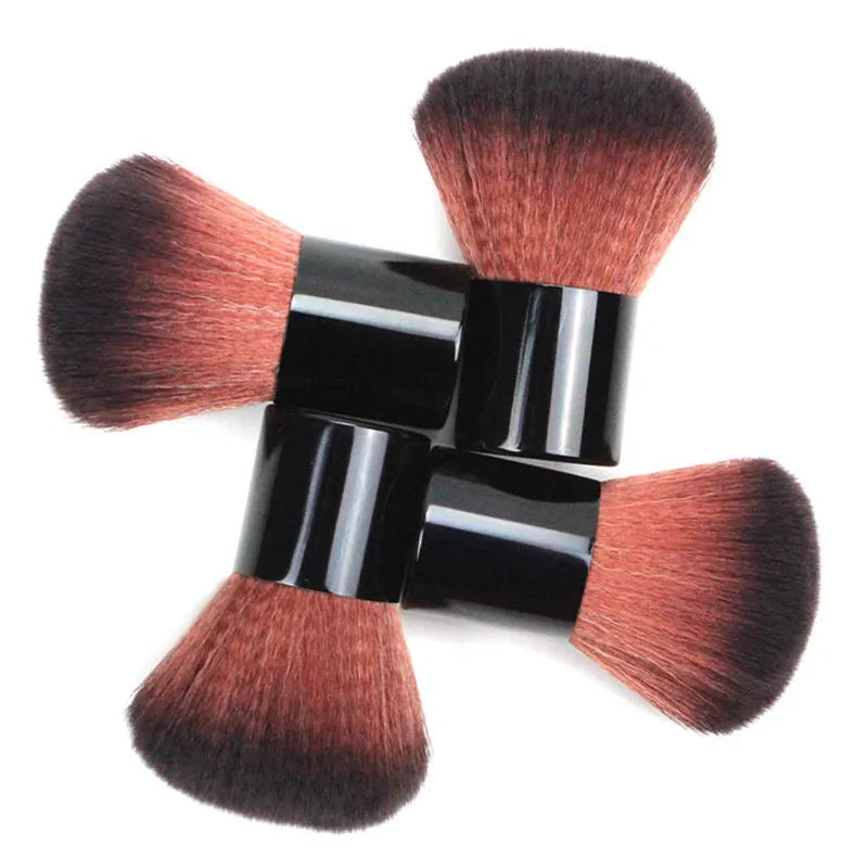 Big Black Makeup Brush Set with Bag - Powder, Blush, Contour, Kabuki, Nail Tools