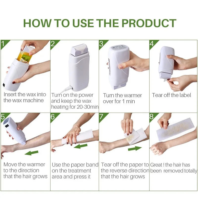 Depilatory Wax Cartridge 100ML for Refillable Roll-On Wax Heater Hair Removal