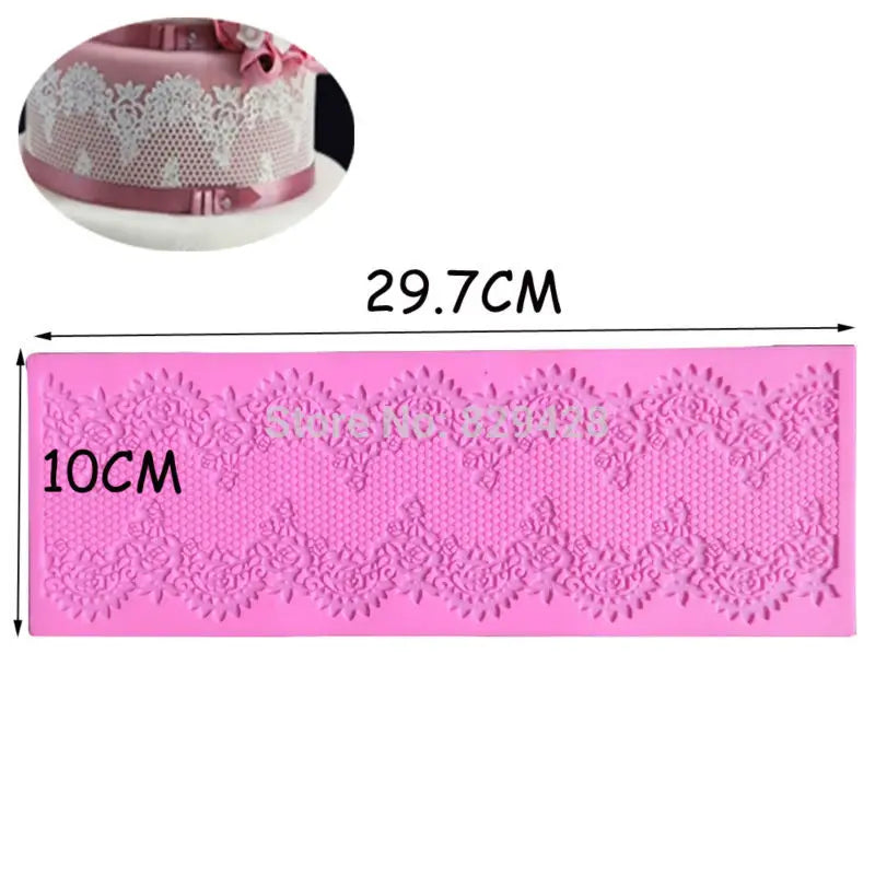 Flower Silicone Lace Mold for Cake Decoration Big Size Fondant Gumpaste Border