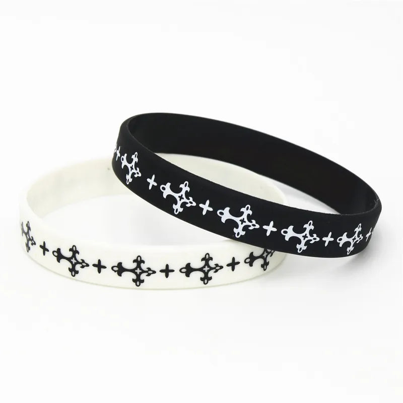 Silicone Cross Wristband Bracelet Unisex Religious Sports Jewelry Gift