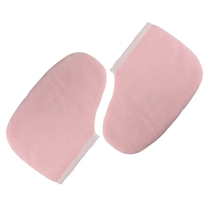 Pink Paraffin Wax Gloves and Booties for Heat Therapy Spa Tanning Care