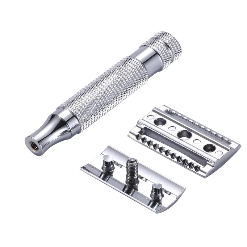 Men's Safety Razor with 5 Blades Copper Alloy Double Edge Classic Shaver Travel Kit