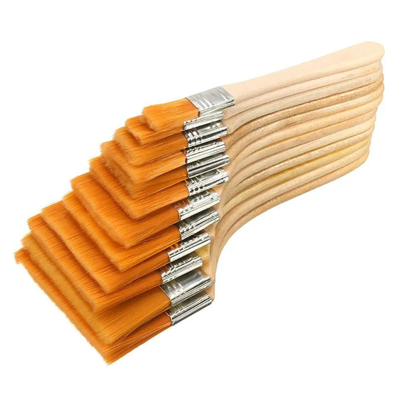 12-Piece Nylon Oil Paint Brush Set for Artists and Crafts, Easy to Clean