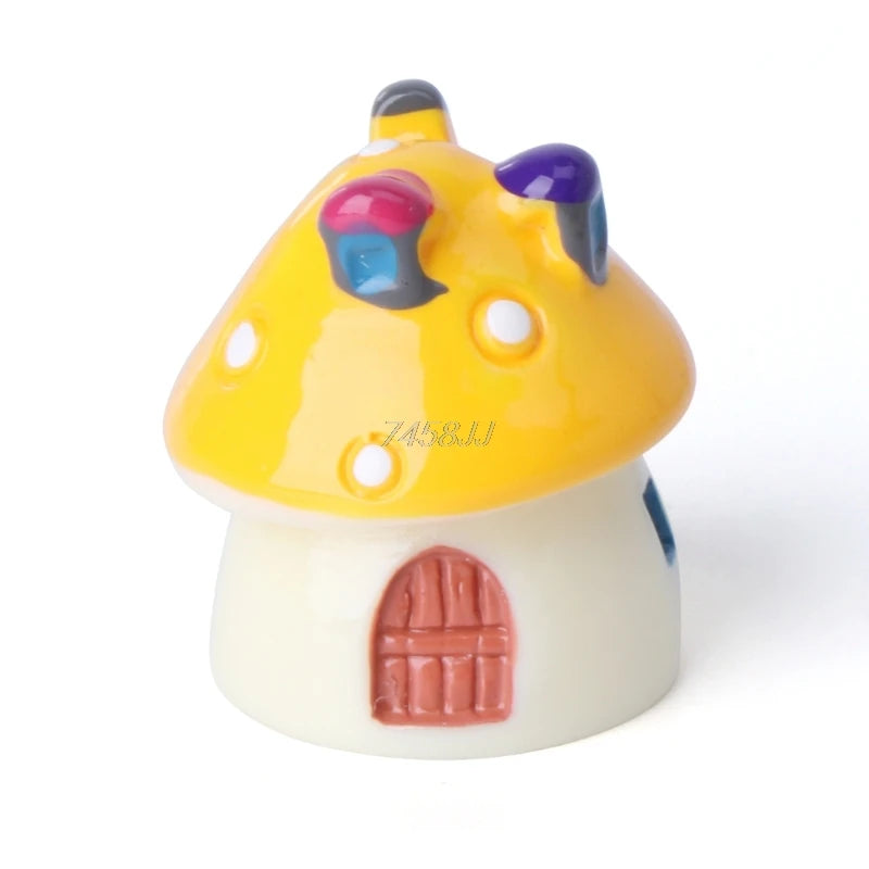 Mini Mushroom House Garden Decor Resin Figurine for Plants & Fairy Garden