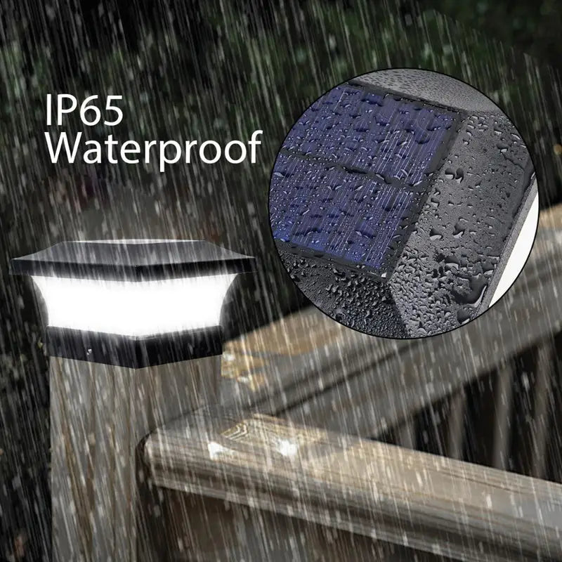 Outdoor Solar Fence Lights 2 Pack IP65 Garden Wall Pathway Lamps