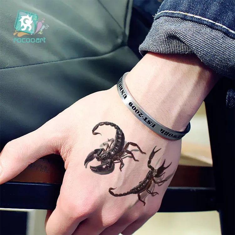 Halloween 3D Spider & Scorpion Temporary Tattoo Stickers Body Art - 10.5x6cm