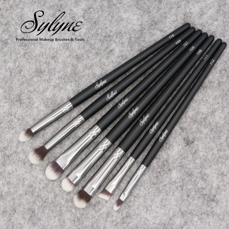 Eyeshadow Makeup Brush Kit with Eyebrow and Blending Brushes - Synthetic Hair, Multiple Handle Colors