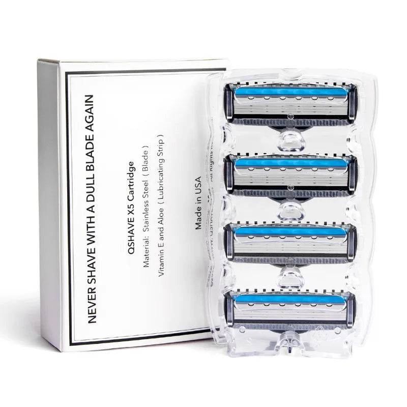 12 Pack Razor Blade Refills for Men Shaving Razor System - X5 & Trimmer Blades