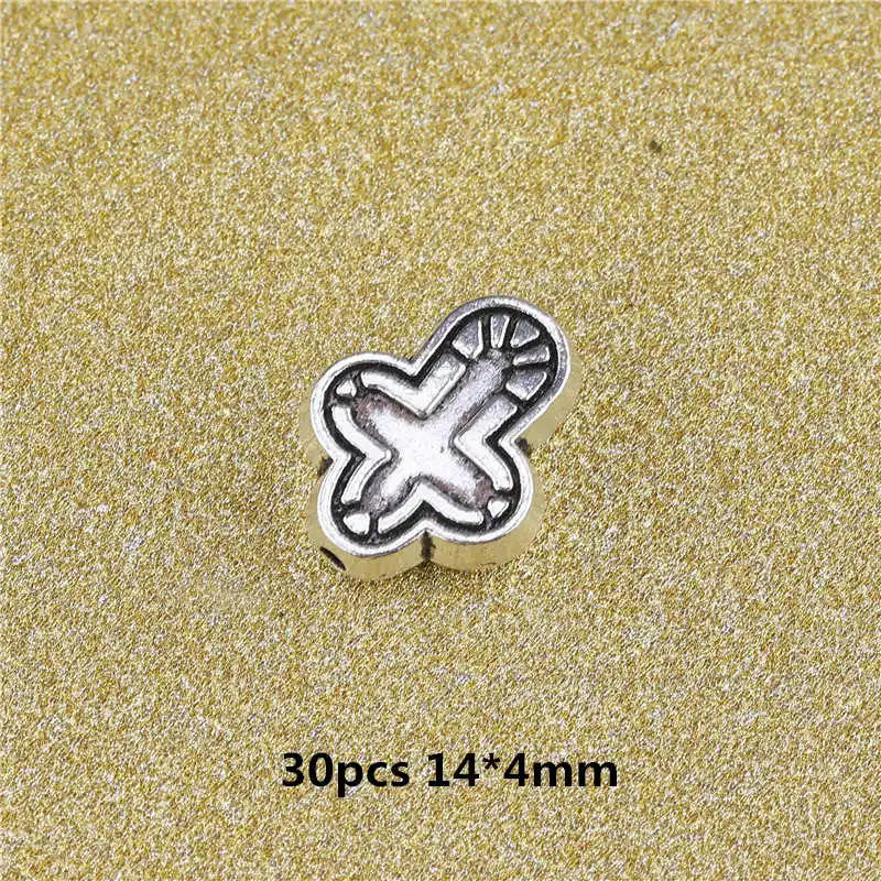 30PCS Metal Alloy Cross Beads for DIY Jewelry Making Spacer Beads