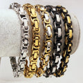 Men's Stainless Steel Byzantine Chain Bracelet 7-11 Inch Wide 5mm Jewelry