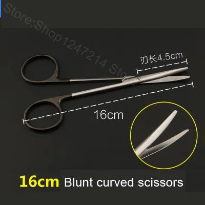 Round Handle Straight Scissors - Fine Blunt Cutting Tool in Multiple Sizes