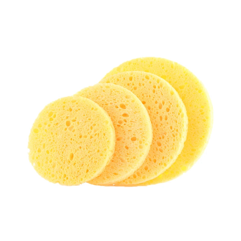 Natural Wood Pulp Facial Sponge 10Pcs Exfoliating Face Cleansing Puff Set