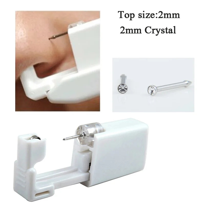 24Pcs Ear Nose Piercing Kit with Sterile Stainless Steel Studs and Piercing Gun - Safe, No Pain, Multiple Colors