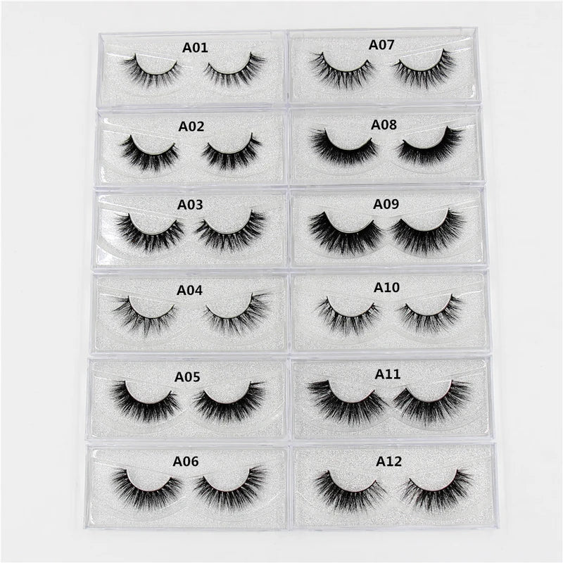 Long Lasting 3D Mink Eyelashes - Natural Volume & Curly False Lashes