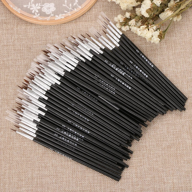 Set of 10 Acrylic Painting Pens Fine Hand Painted Art & Drawing Brushes