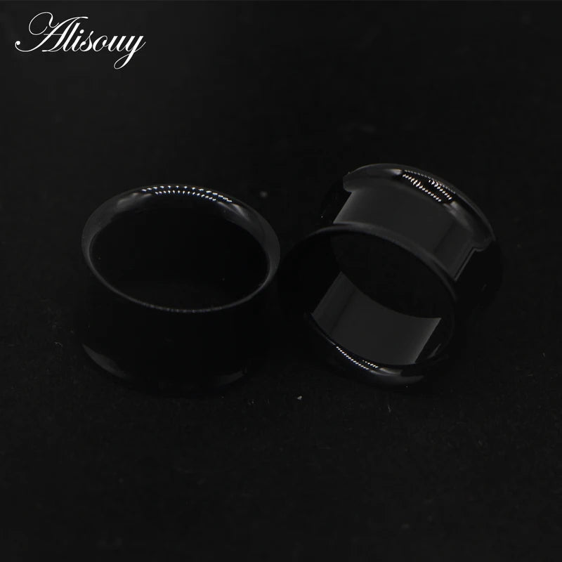 2pcs Acrylic Ear Tunnel Plugs Double Curved Saddle Expanders Body Jewelry
