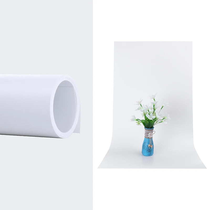 55x120cm White Photo Backdrop - Waterproof Anti-Wrinkle PVC Studio Background