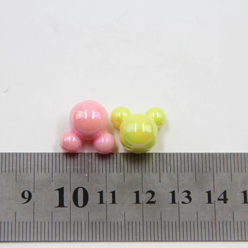 50pcs Acrylic Beads Set for Jewelry Making Cartoon Mouse Design