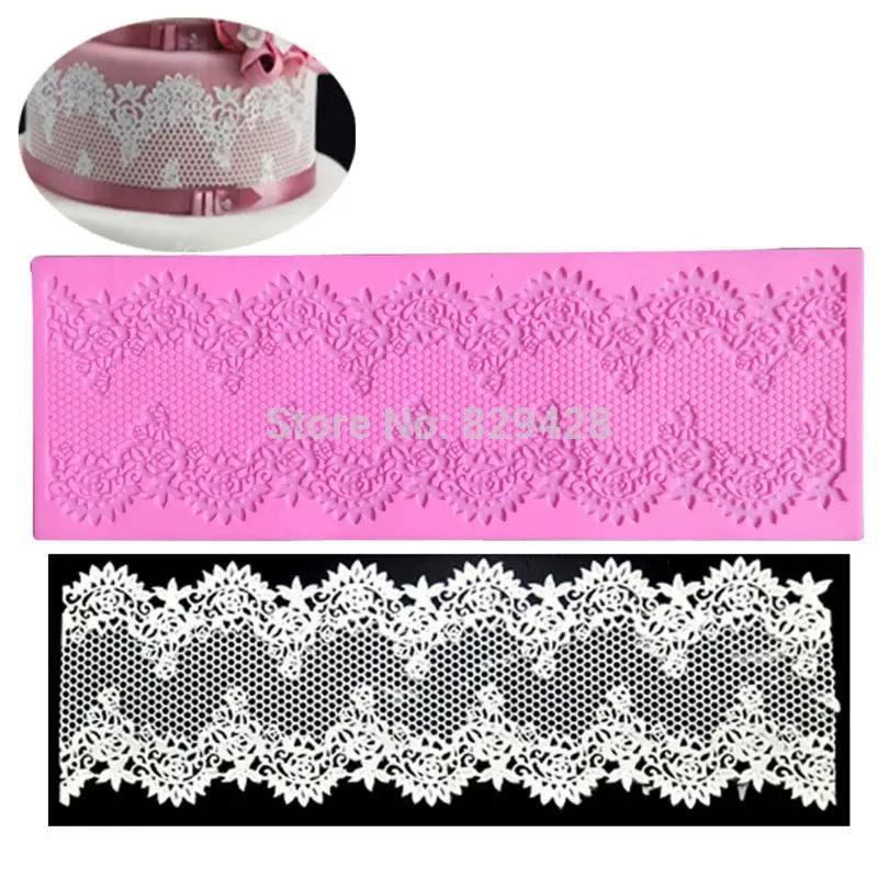 Flower Silicone Lace Mold for Cake Decoration Big Size Fondant Gumpaste Border
