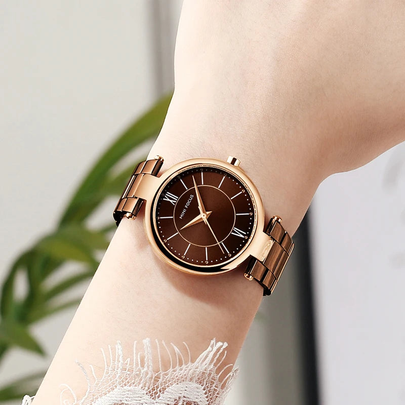 Women’s Stainless Steel Watch with Waterproof Quartz Movement - Luxury Dress Watch