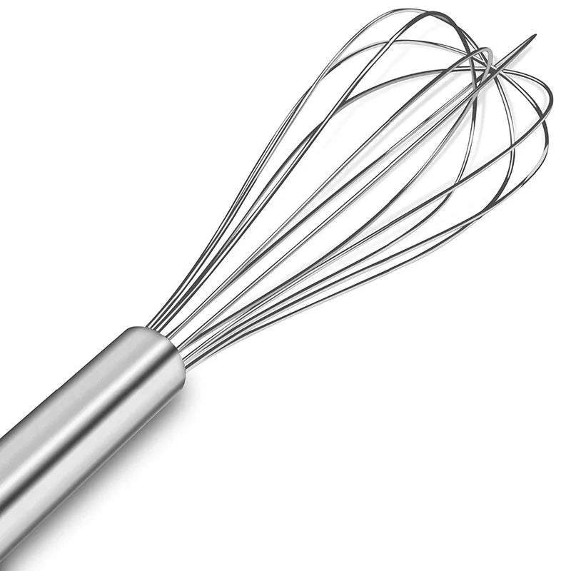 Stainless Steel Egg Whisk Kitchen Utensil - 8, 10, 12 Inch Ballon Mixer Tool