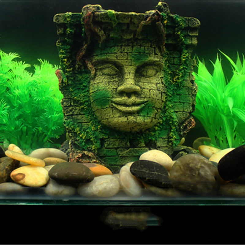 Artificial Aquarium Decorations Resin Egyptian Pharaoh Sphinx Roman Style Fish Tank Ornament