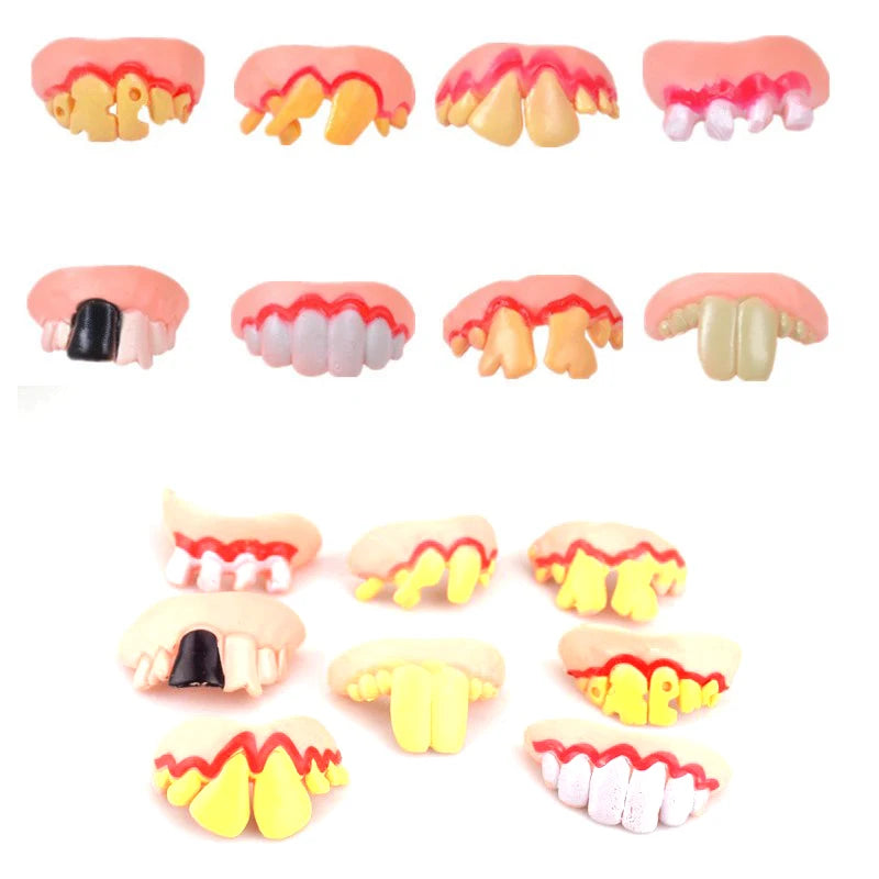 Halloween Joke Tooth Party Bags - Funny Prank Horror Toys Set, 5 pcs