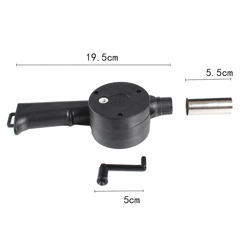 Hand BBQ Fan Air Blower for Grill Outdoor Picnic Fire Bellows Stainless Steel