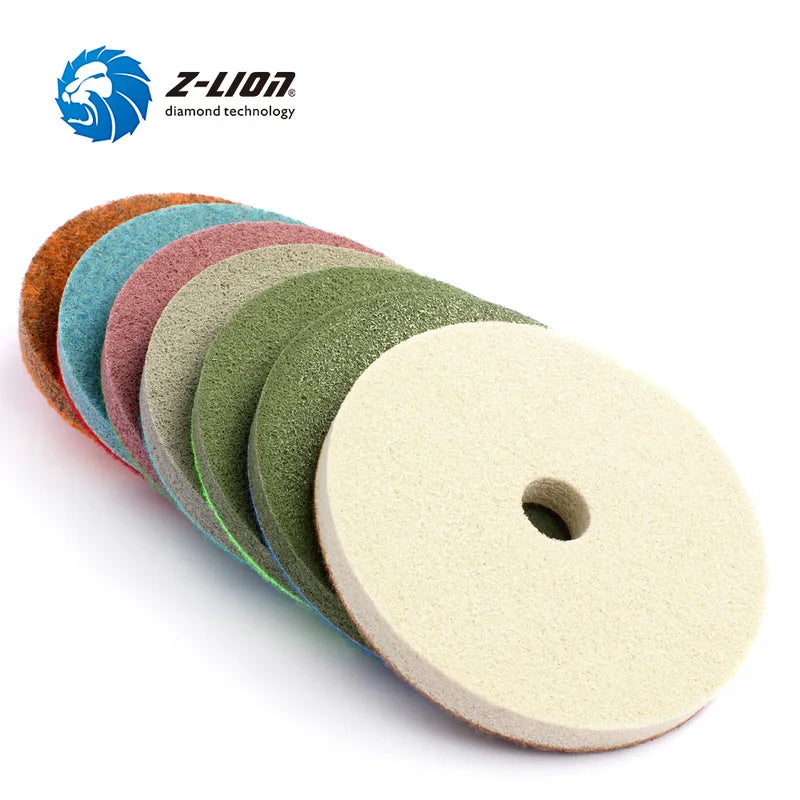 7-Piece 5 Inch Sponge Diamond Polishing Pads for Marble Granite Artificial Stone