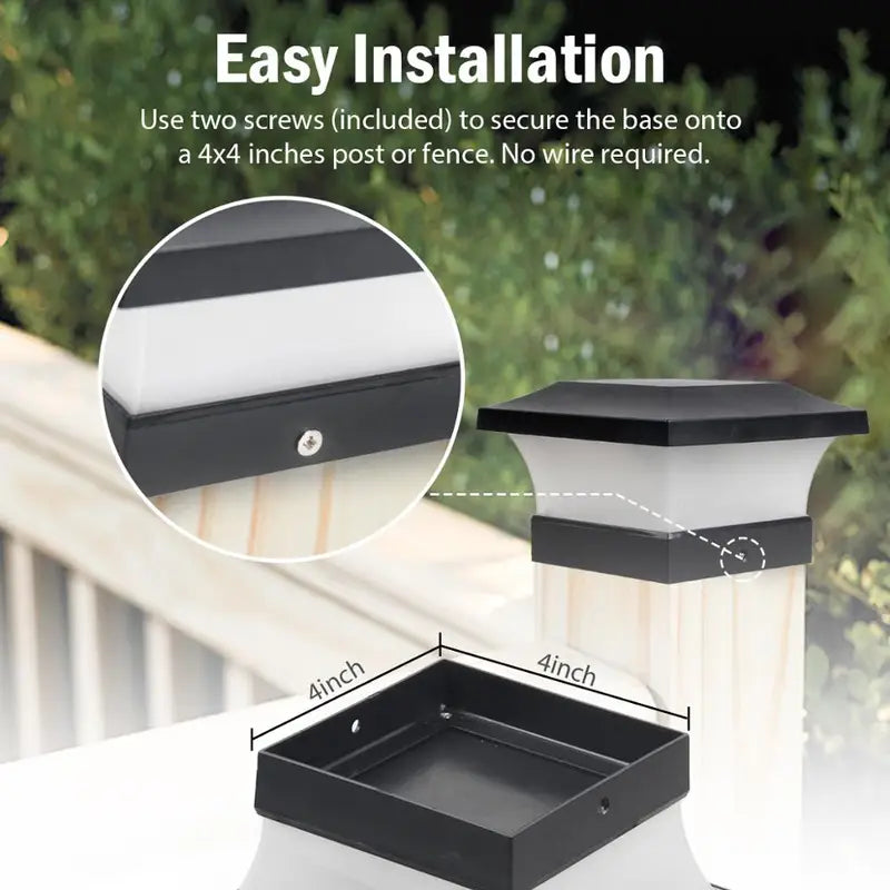 Outdoor Solar Fence Lights 2 Pack IP65 Garden Wall Pathway Lamps