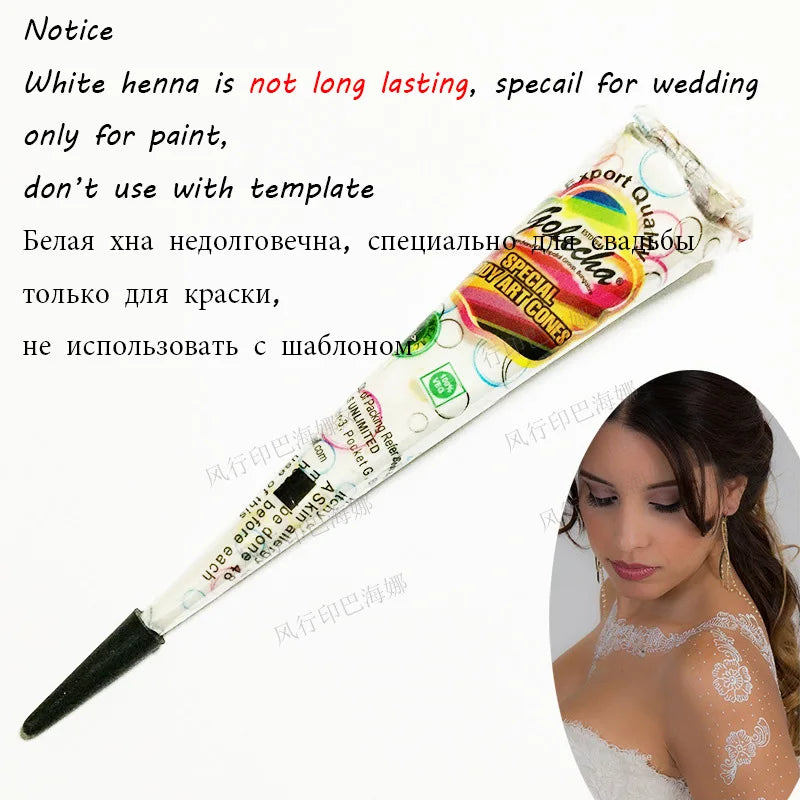 Henna Cones Body Art Temporary Tattoo Paste for Mehndi & Body Painting