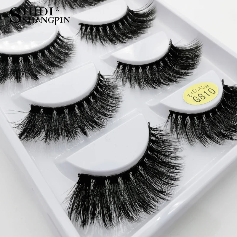 50 Pairs Long Fluffy False Eyelashes - 3D Mink Style, Cruelty-Free, Reusable