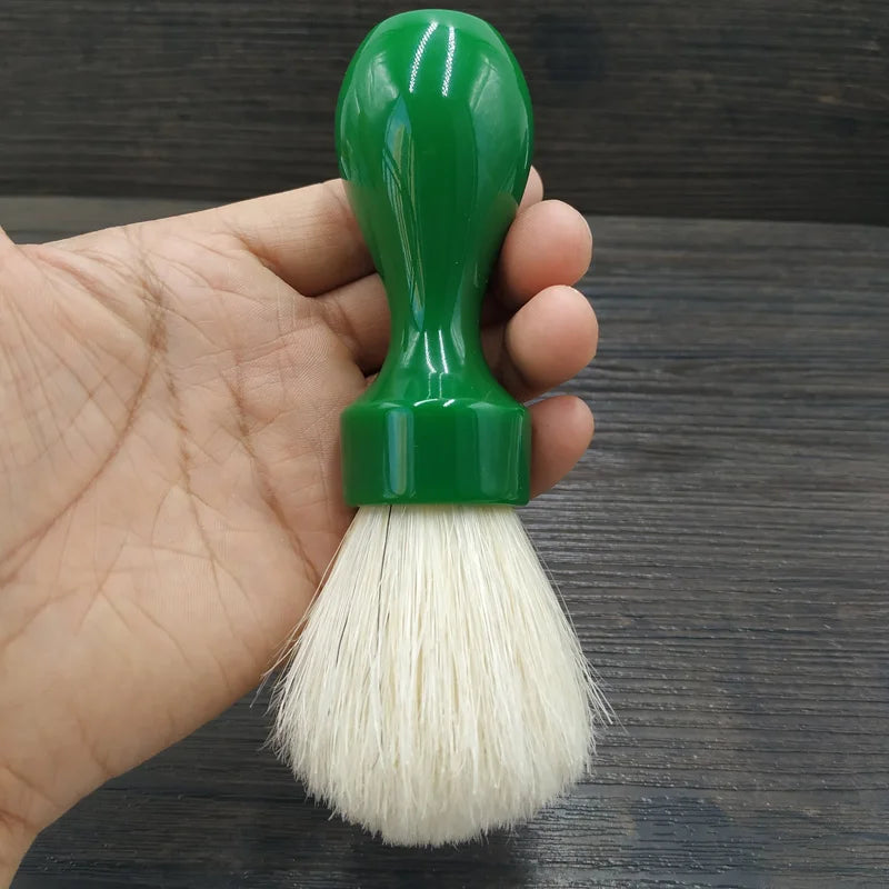 Men's Shaving Brush Boar Bristle Hair 24mm Green Resin Handle