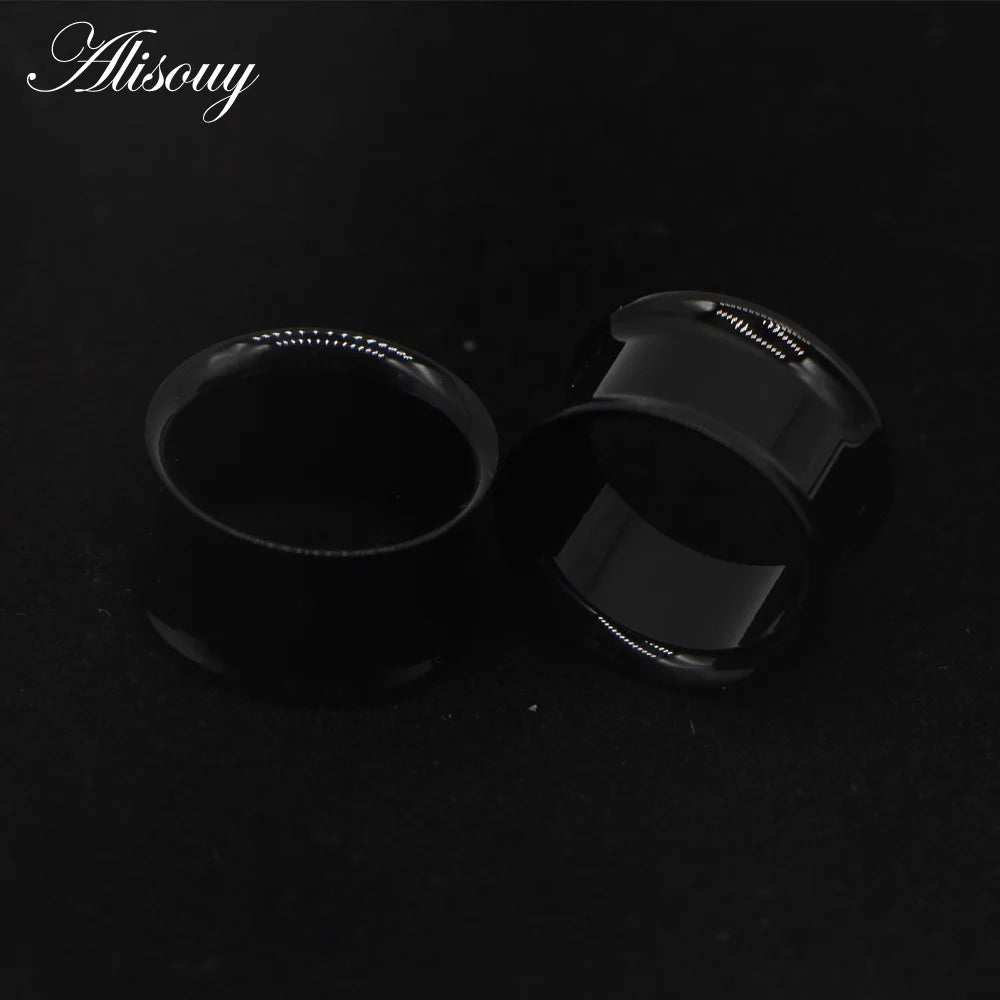 2pcs Acrylic Ear Tunnel Plugs Double Curved Saddle Expanders Body Jewelry