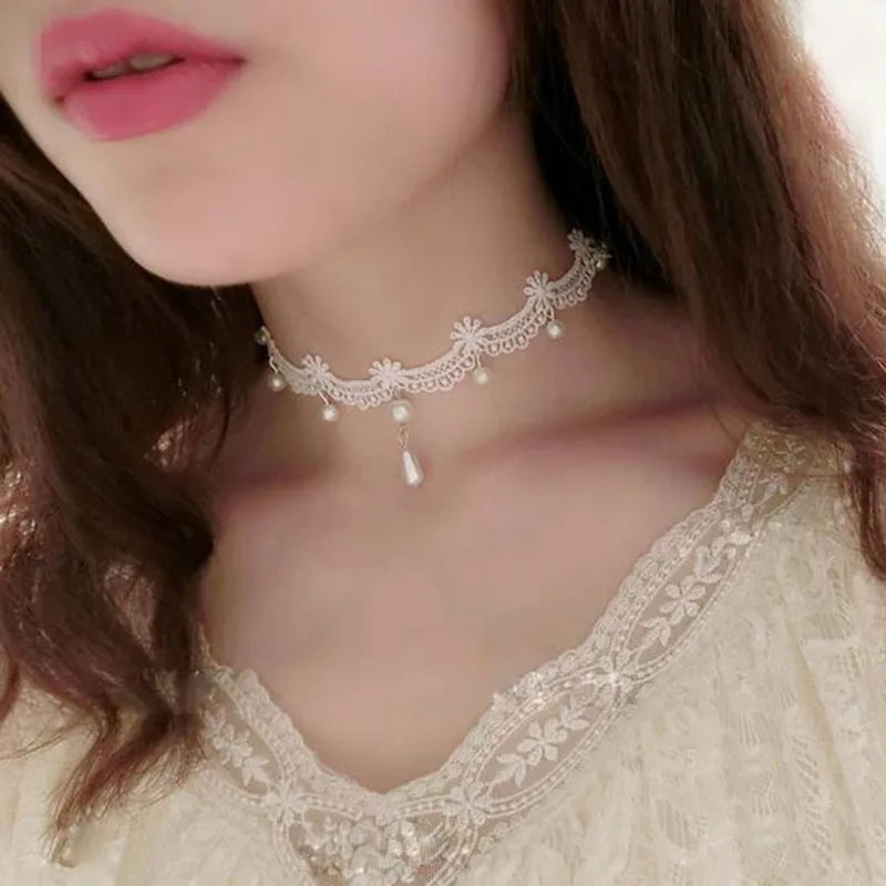 Gothic Velvet Choker Necklace for Women - Handmade Fashion Jewelry