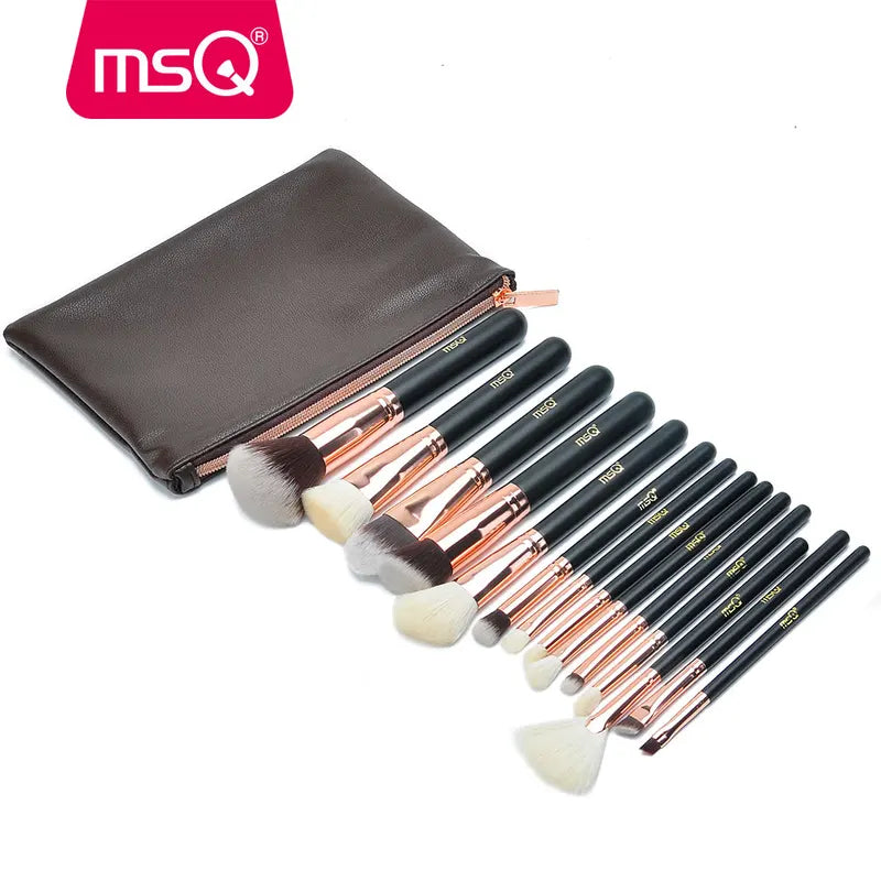 Makeup Brush Set 7 or 15 Pieces - Powder, Foundation, Eyeshadow Tools, Natural & Synthetic Hair