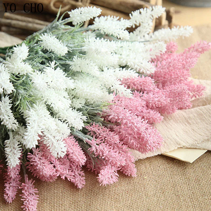 Artificial Lavender Flower Bouquet Fake Flowers for Wedding Home Decor 3Pcs