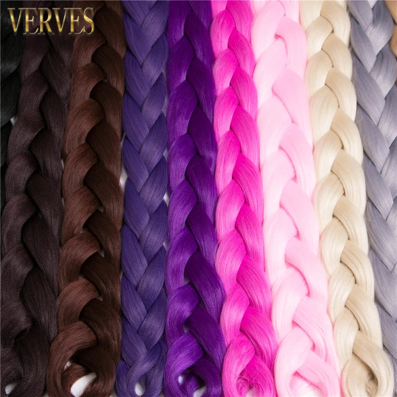Braiding Hair Extensions - Synthetic Fiber Jumbo Braid 82 Inch 165g - Multiple Colors