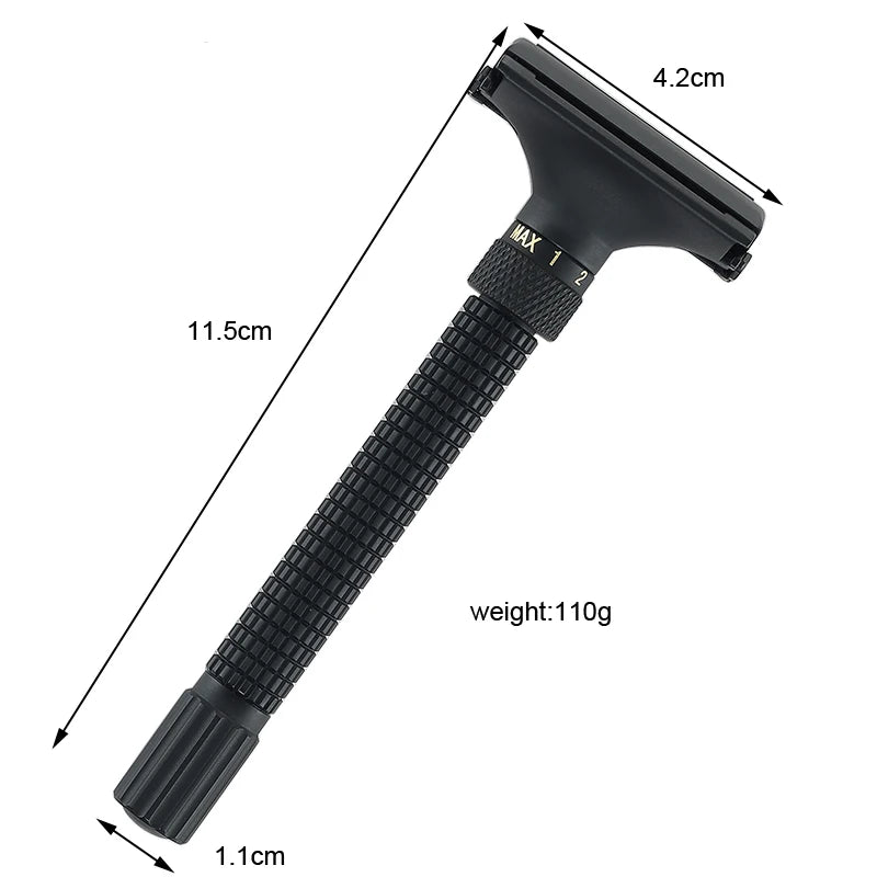 Adjustable Butterfly Open Safety Razor - Double Edge Classic Men Shaver