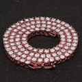 TBTK One Row Link Chain Choker Necklace with Crystals - Punk, Bling, Luxury Jewelry
