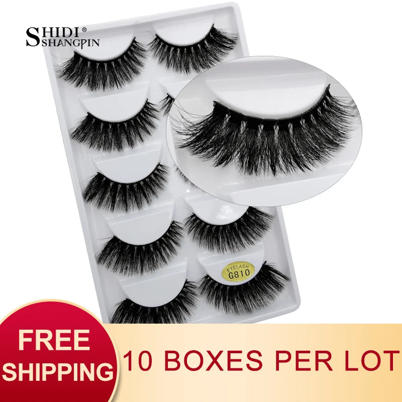 50 Pairs Long Fluffy False Eyelashes - 3D Mink Style, Cruelty-Free, Reusable