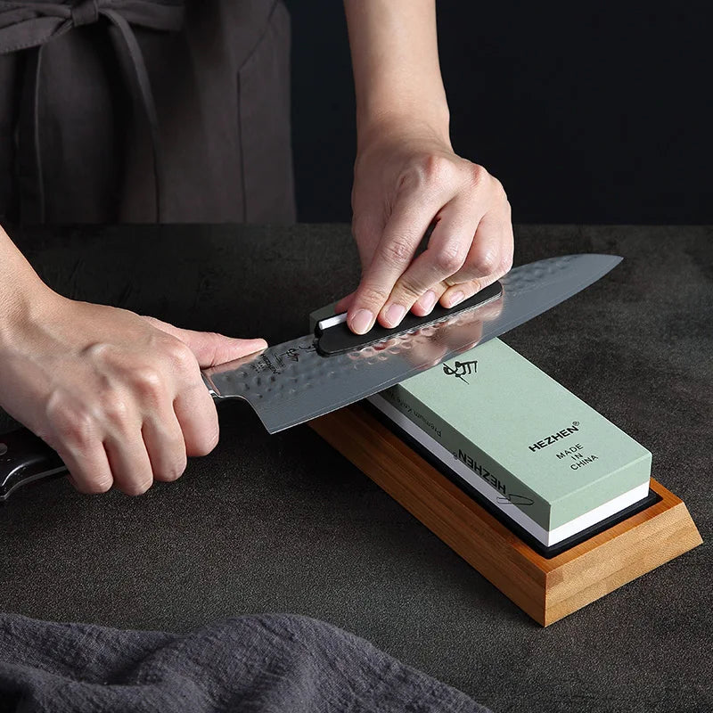 Diamond Sharpening Stone for Knives with Angle Guide 180x60x30mm - Double-Sided Whetstone for Kitchen Use
