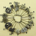 Vintage Alloy Brass Brooch Safety Pins for Garment Accessories - 2pcs