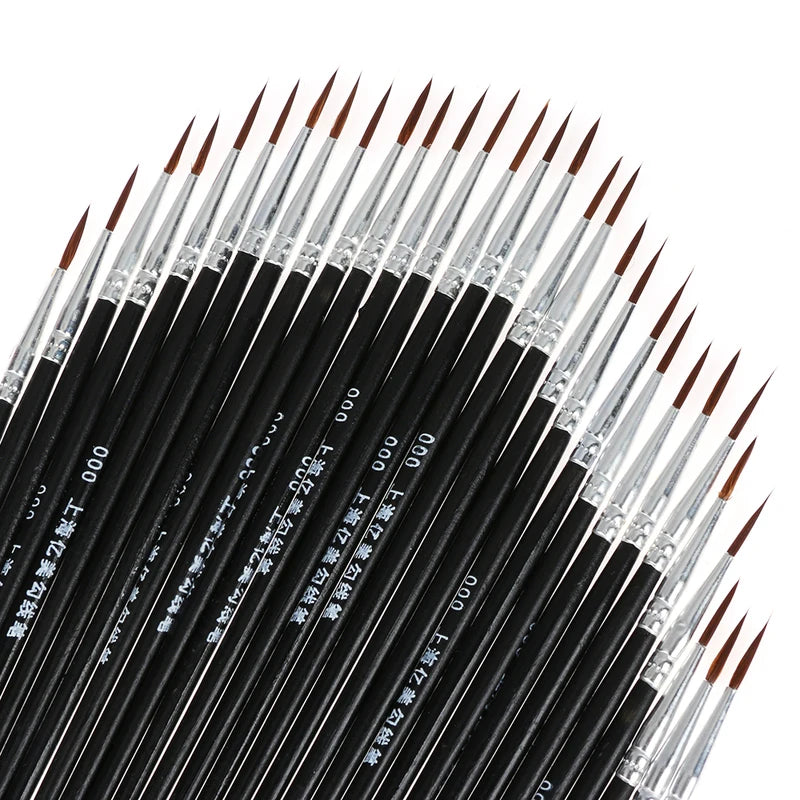 Set of 10 Acrylic Painting Pens Fine Hand Painted Art & Drawing Brushes