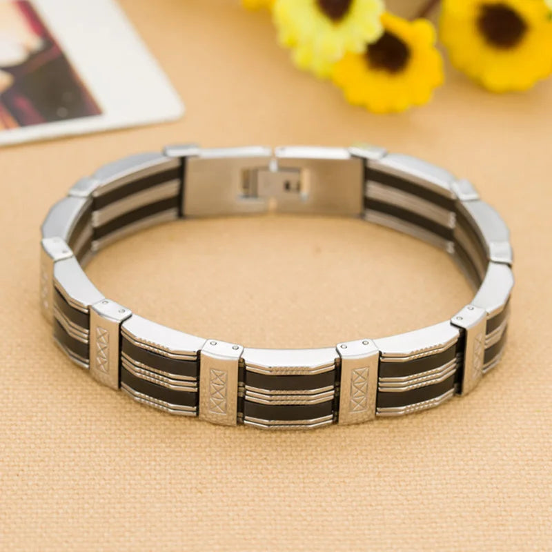 Men's Stainless Steel Rope Chain Bracelet 210mm Stylish Jewelry