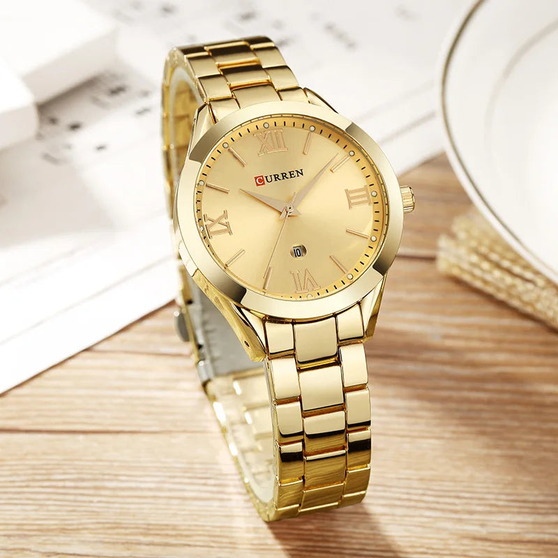 Women’s Luxury Fashion Quartz Watch - Stainless Steel Business Wristwatch for Ladies