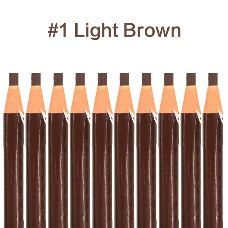 10pcs Waterproof Eyebrow Pencils Set for Natural Makeup - Microblading & Tint