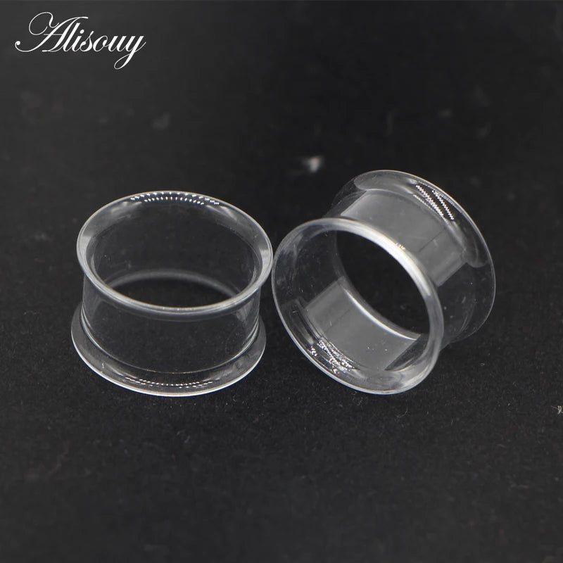 2pcs Acrylic Ear Tunnel Plugs Double Curved Saddle Expanders Body Jewelry