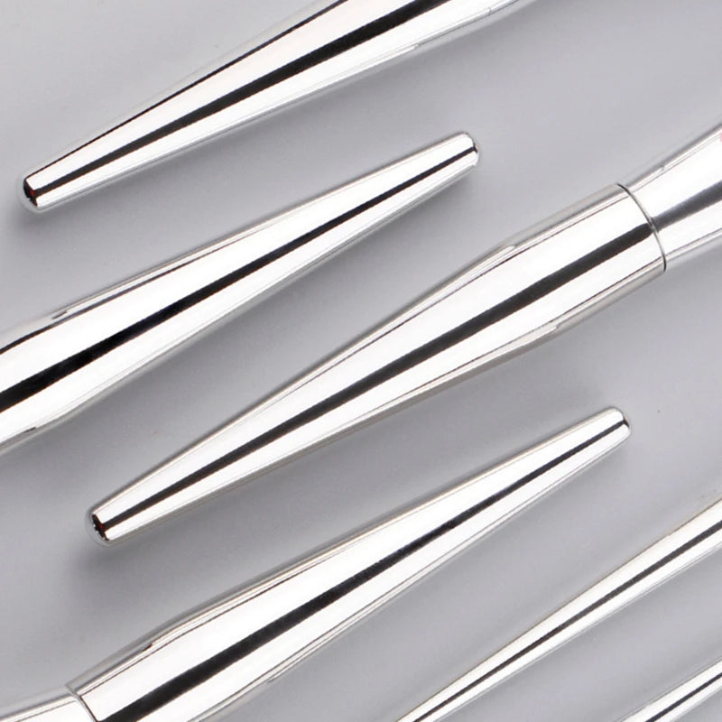 Professional Liquid Foundation Makeup Brush with Silver Chrome Finish - Dense Synthetic Bristles