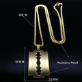 Men's Gothic Razor Pendant Necklace - Stainless Steel Chain Jewelry